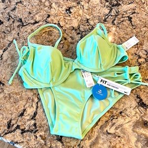 NWT Cupshe lime green bikini size M